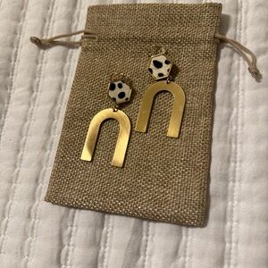 Gold and Black Geometric Earrings